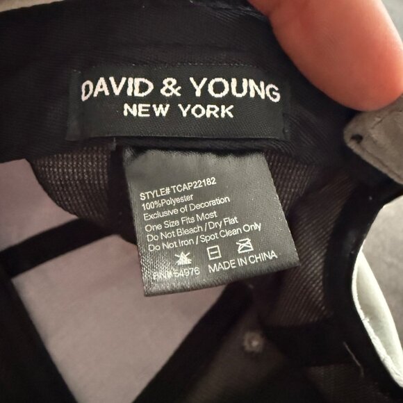 David & Young Gray Velvet Baseball Cap Adjustable One Size 100% Polyester Casual - Picture 5 of 5